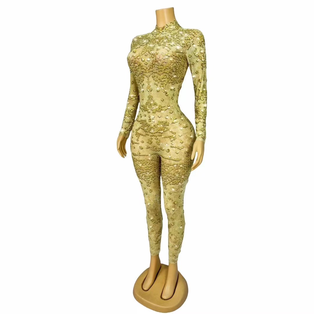 Sexy Stage Shining Gold Rhines - đánh giá và giá Women Fashion Photoshoot