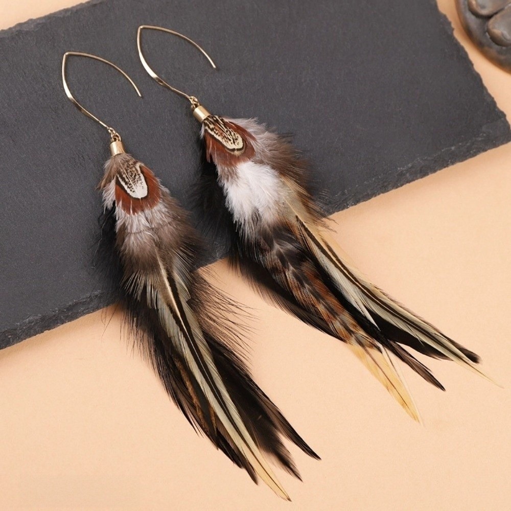 Boho Long Feather Dangle Earri - đánh giá và giá Women Fashion Photoshoot