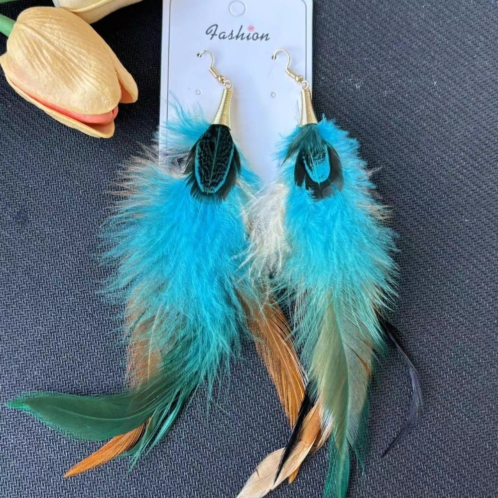 Boho Long Feather Dangle Earri - đánh giá và giá Women Fashion Photoshoot