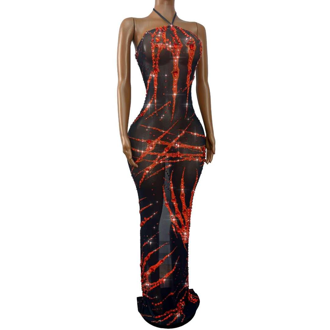 Sexy Shining Rhinestones Mesh  - đánh giá và giá Women Fashion Photoshoot