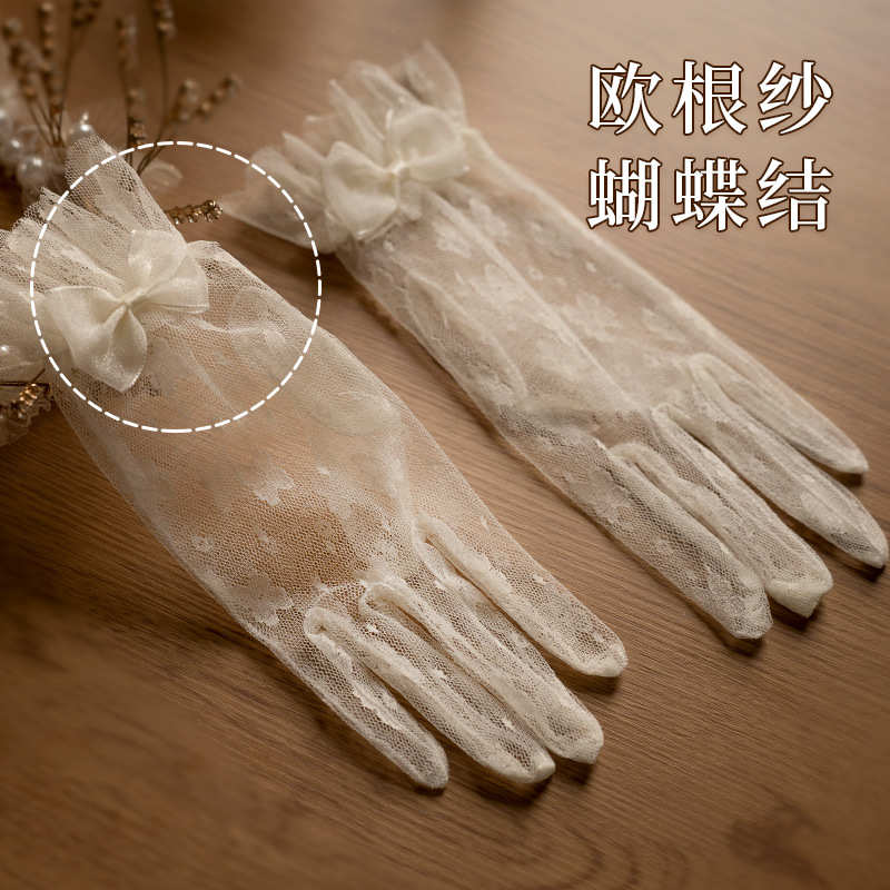 Gloves Vintage Lace Bow Short  - đánh giá và giá Women Fashion Photoshoot