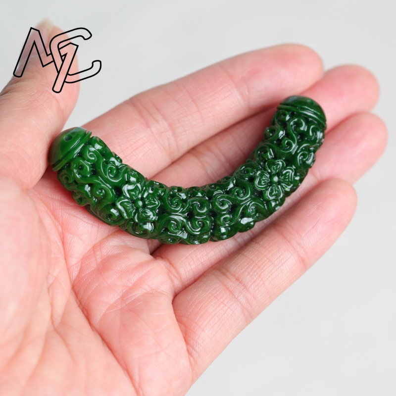 1pc Natural A Green Jade Drago - đánh giá và giá Women'S Fashion Jewellery