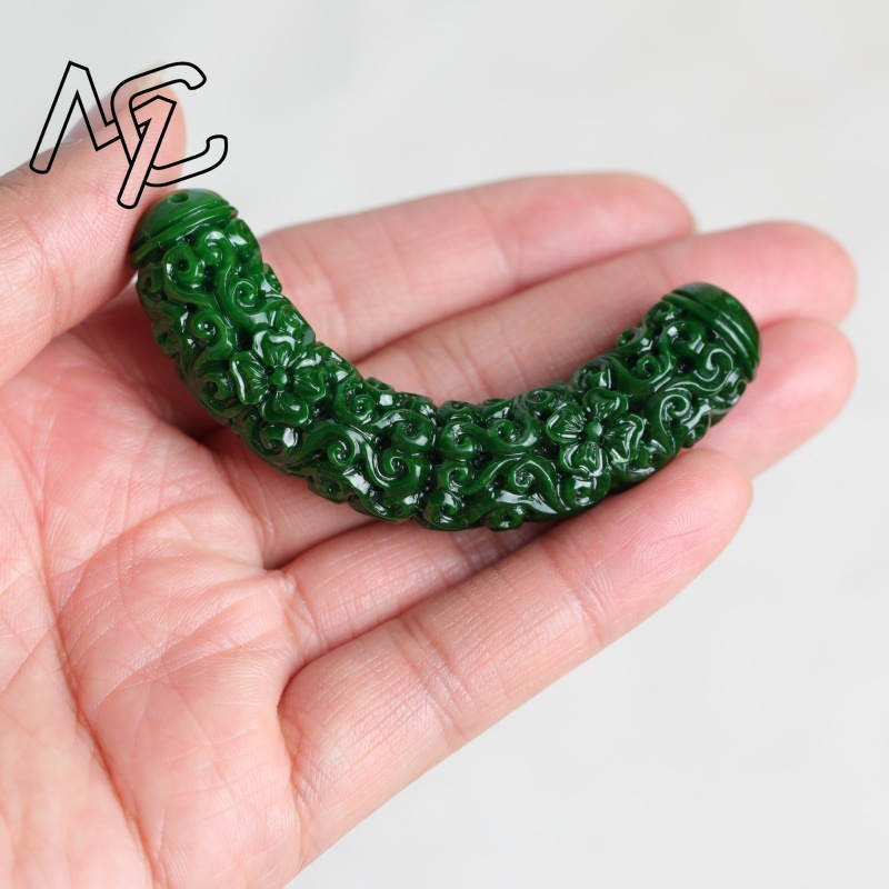 1pc Natural A Green Jade Drago - đánh giá và giá Women'S Fashion Jewellery
