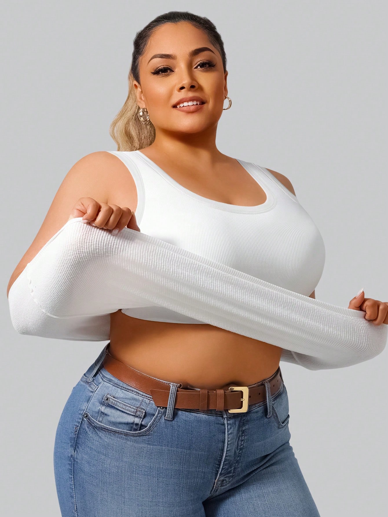 Plus Size Women's Solid Ribbed - đánh giá và giá Lace Trim Cami