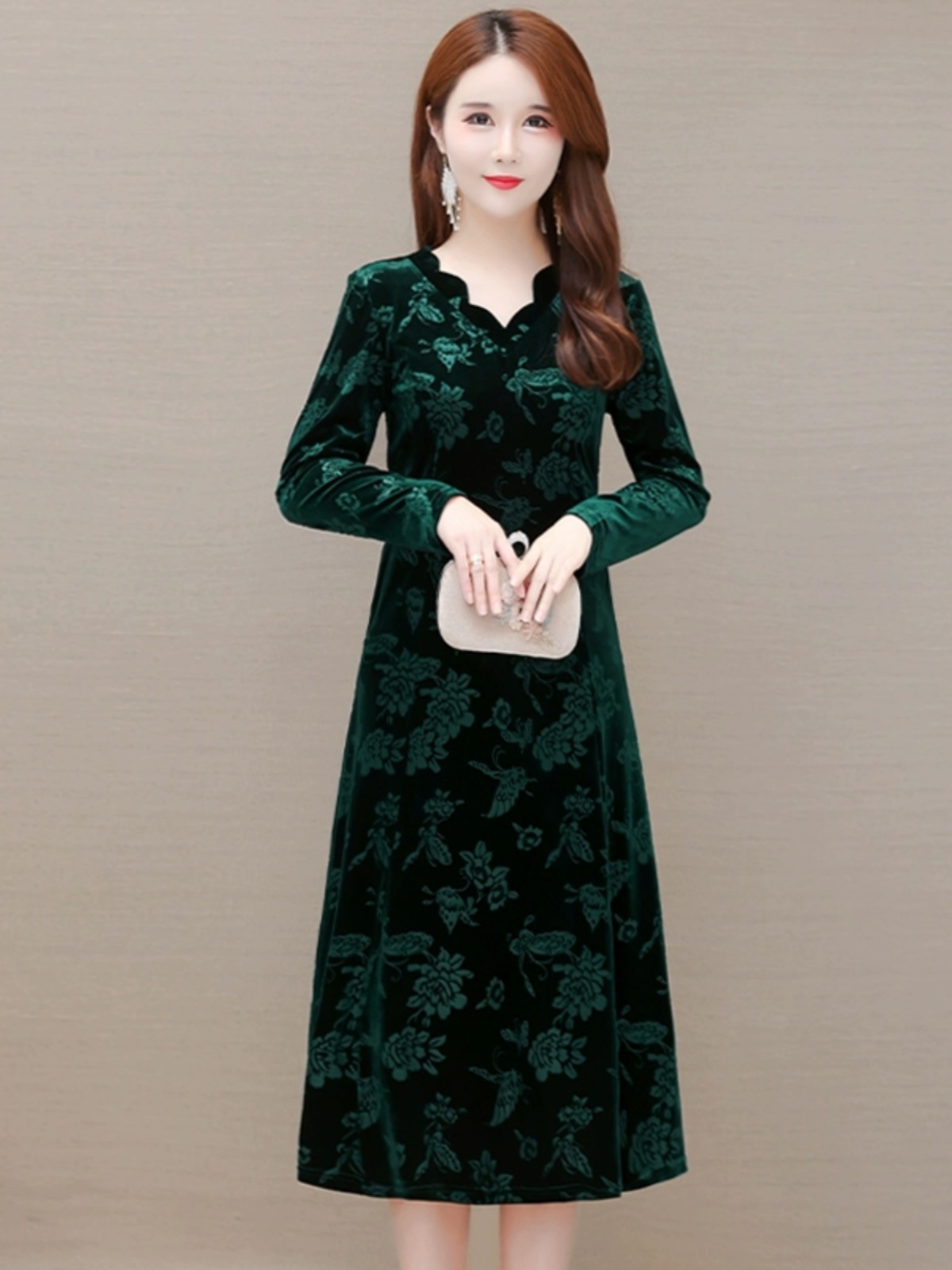 Elegant Velvet Dress V-Neck Mi - đánh giá và giá Women Fashion Over The Years