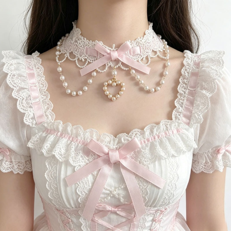 Lolita Pearl Sweet Lace Neckla - đánh giá và giá Women Fashion Photoshoot