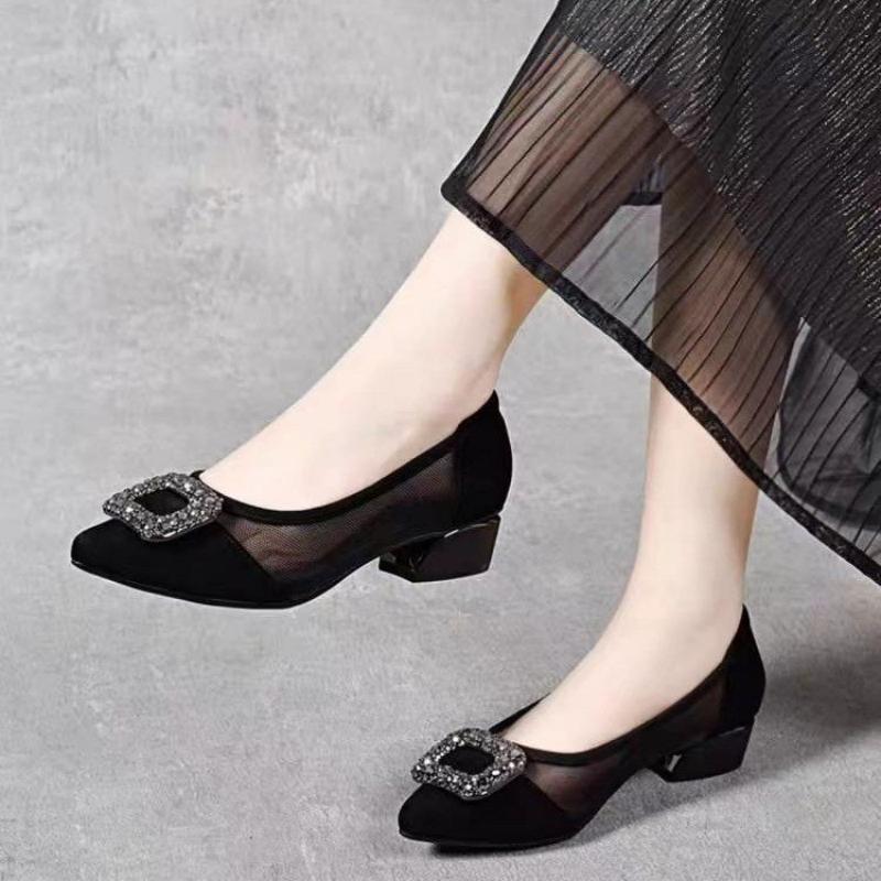 Elegant Pointed Toe Mesh Block - đánh giá và giá Women'S Fashion Shoes
