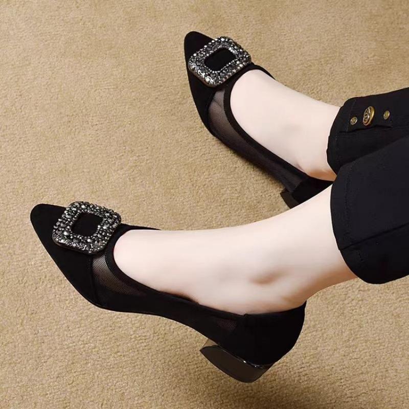 Elegant Pointed Toe Mesh Block - đánh giá và giá Women'S Fashion Shoes